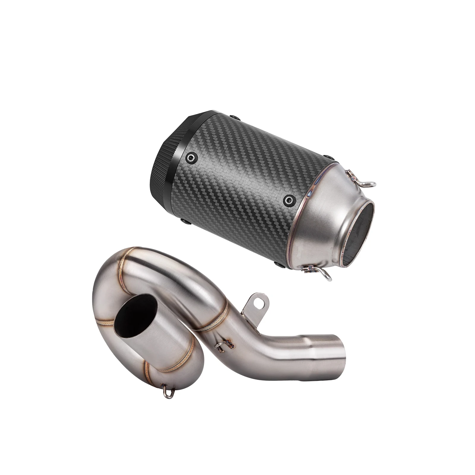 

Tubo de escapamento de motocicleta, encaixe perfeito para kawasaki zx6r zx636 2009-2020, 51mm, em fibra de carbono