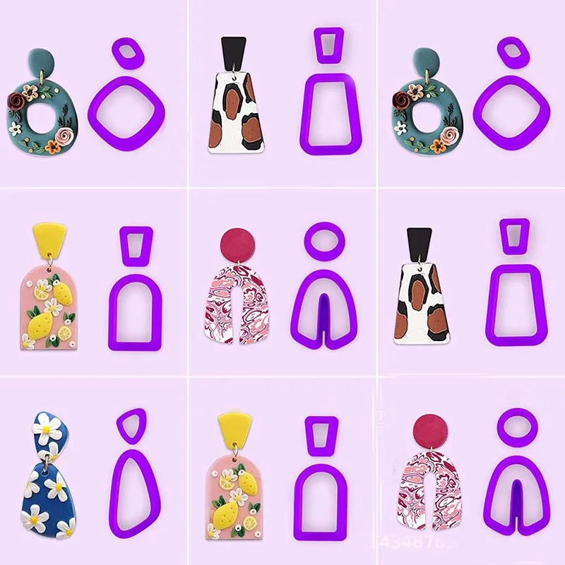 Polymer Clay Tools Pottery Tools Clay Sculpting Tools Pottery Sculpting Tools Clay Craft Tool D&D 18Pcs/Set New Soft Pottery Earrings Cutting Mold Irregular Geometric Shape Polymer Clay for Earring Pendant Making Tool