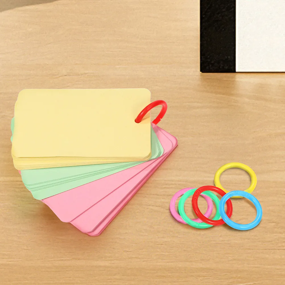 150Pcs 루스 리프 바인더 링 노트북, 플래시 카드, 키체인, 문서 앨범, 학습용 플라스틱 튼튼한 정리함