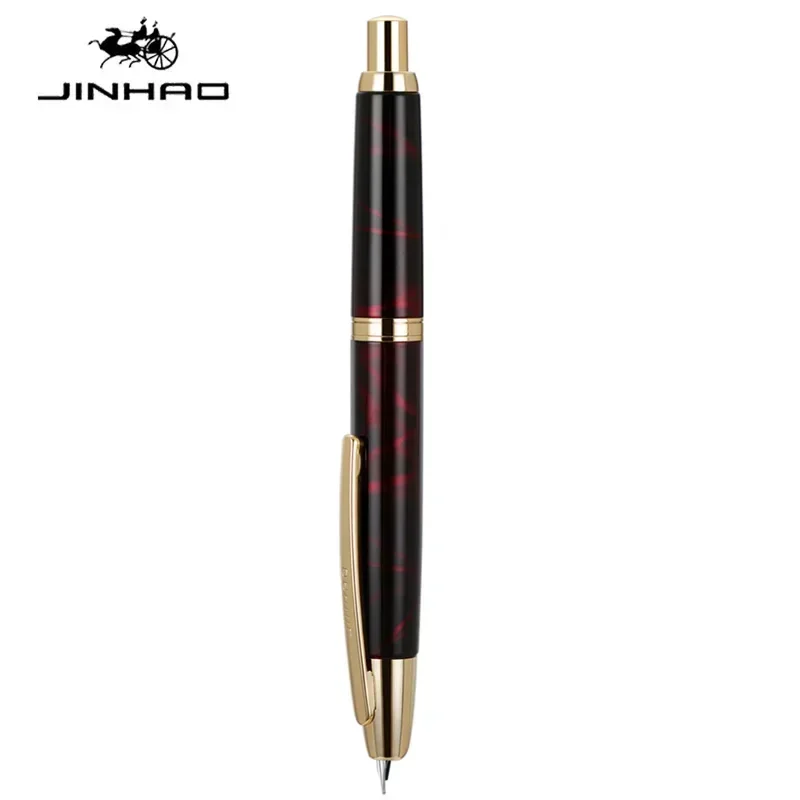 JINHAO ジンハオキャップレス万年筆 3本 Jinhao-格納式万年筆、クラシックプレス、キャップレス、ポータブル