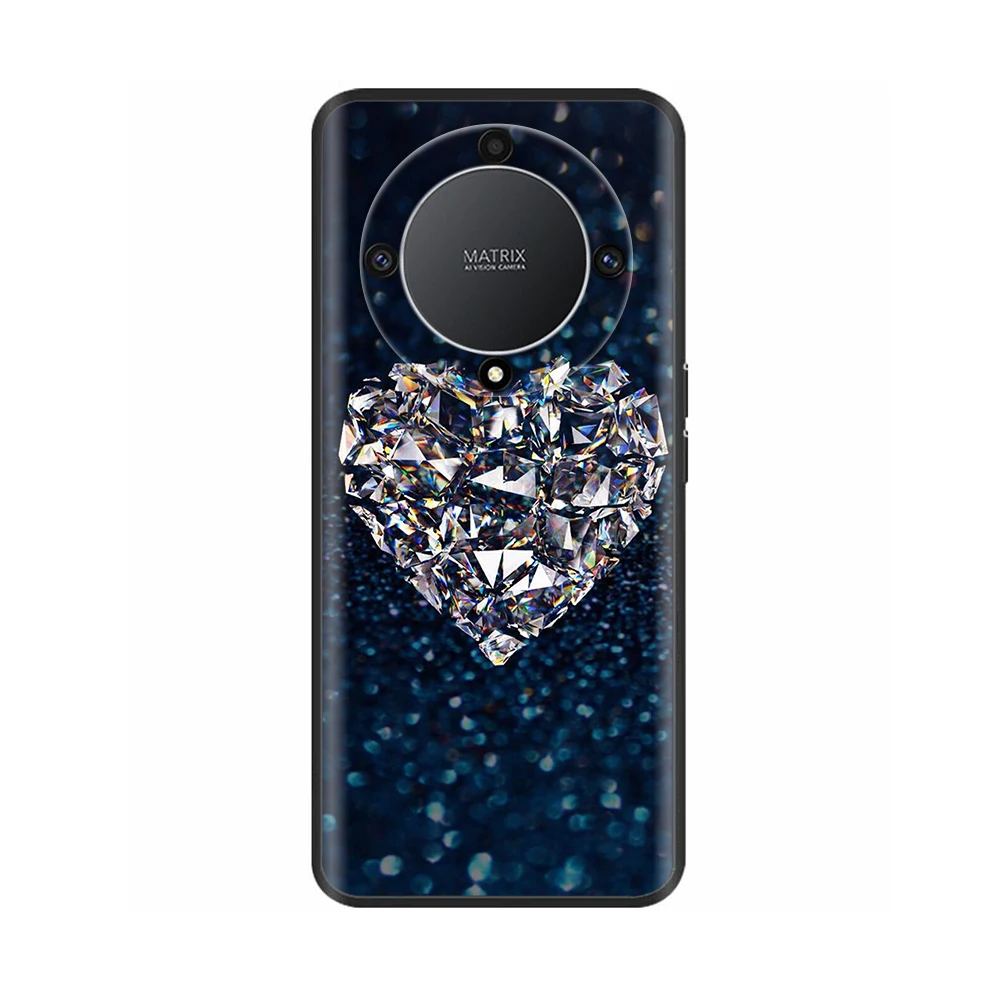 Elegant Floral Silicone Case for Honor X9a - 6.67 Protective Phone Cover