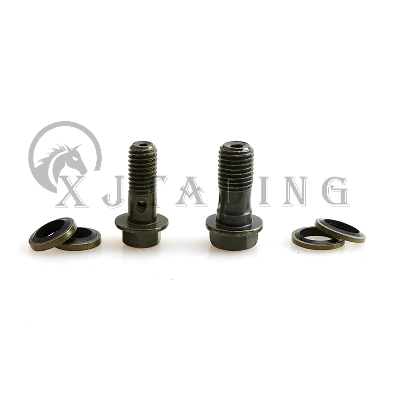 Hydraulic Brake Master Cylinder Oil Hose Screw Banjo Bolt 2 Pcs M8/M10x1.25 Motorcycle Universal Tube Tubing Screws Bolts motorcycle bolt screws