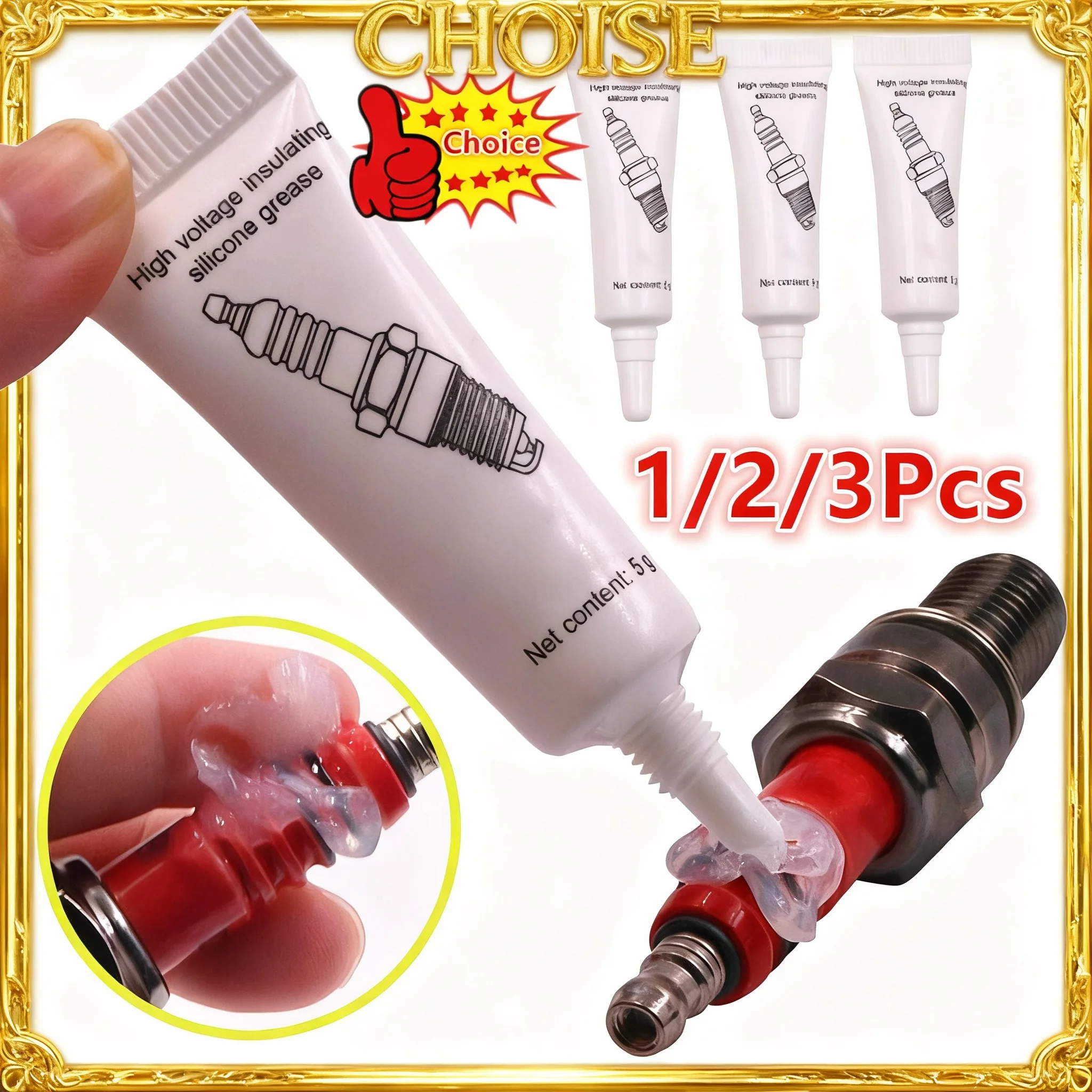 Car Spark Plug Insulating Grease 1/23pcs High Voltage Ignition Coil Silicone Grease Temperature Corrosion Resistance