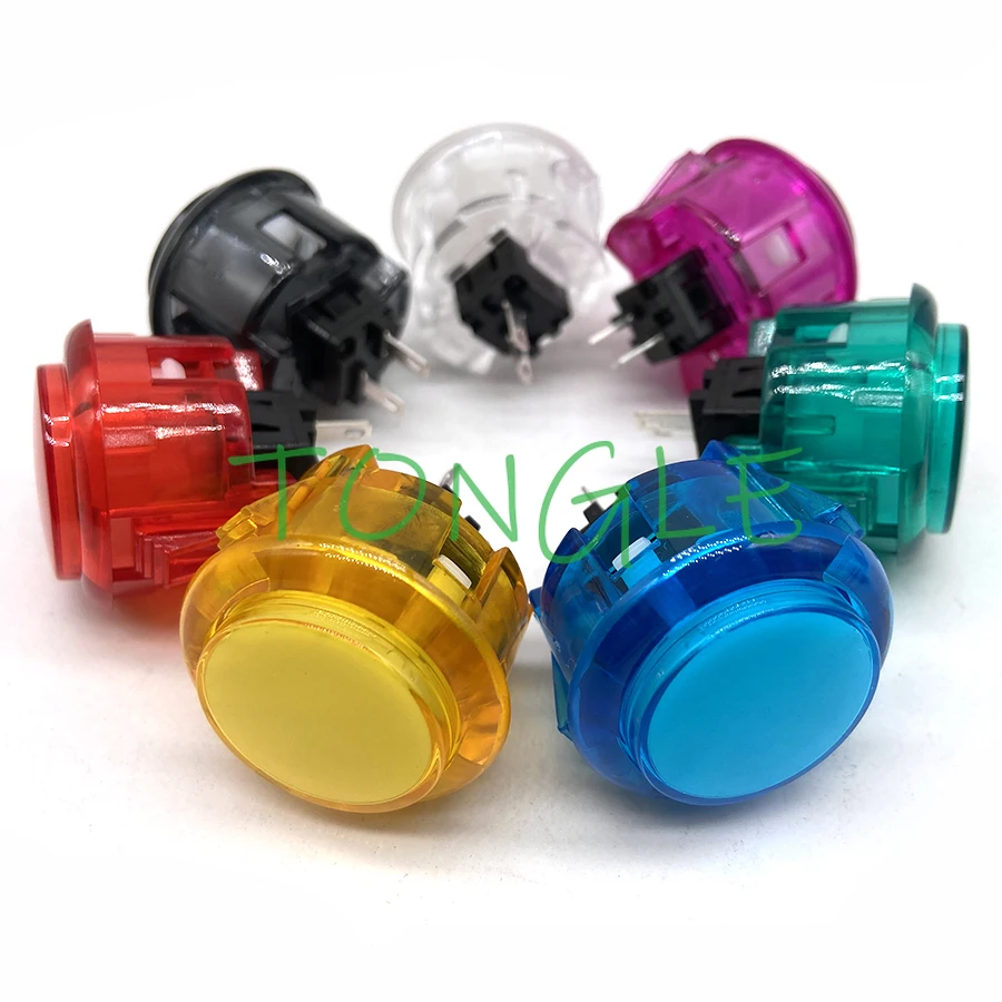 

100pcs Transparent No LED Arcade 30mm Push Button Copy SANWA OBSF-30 OBSC-30 for DIY Raspberry Pi MAME PC Pandora Game