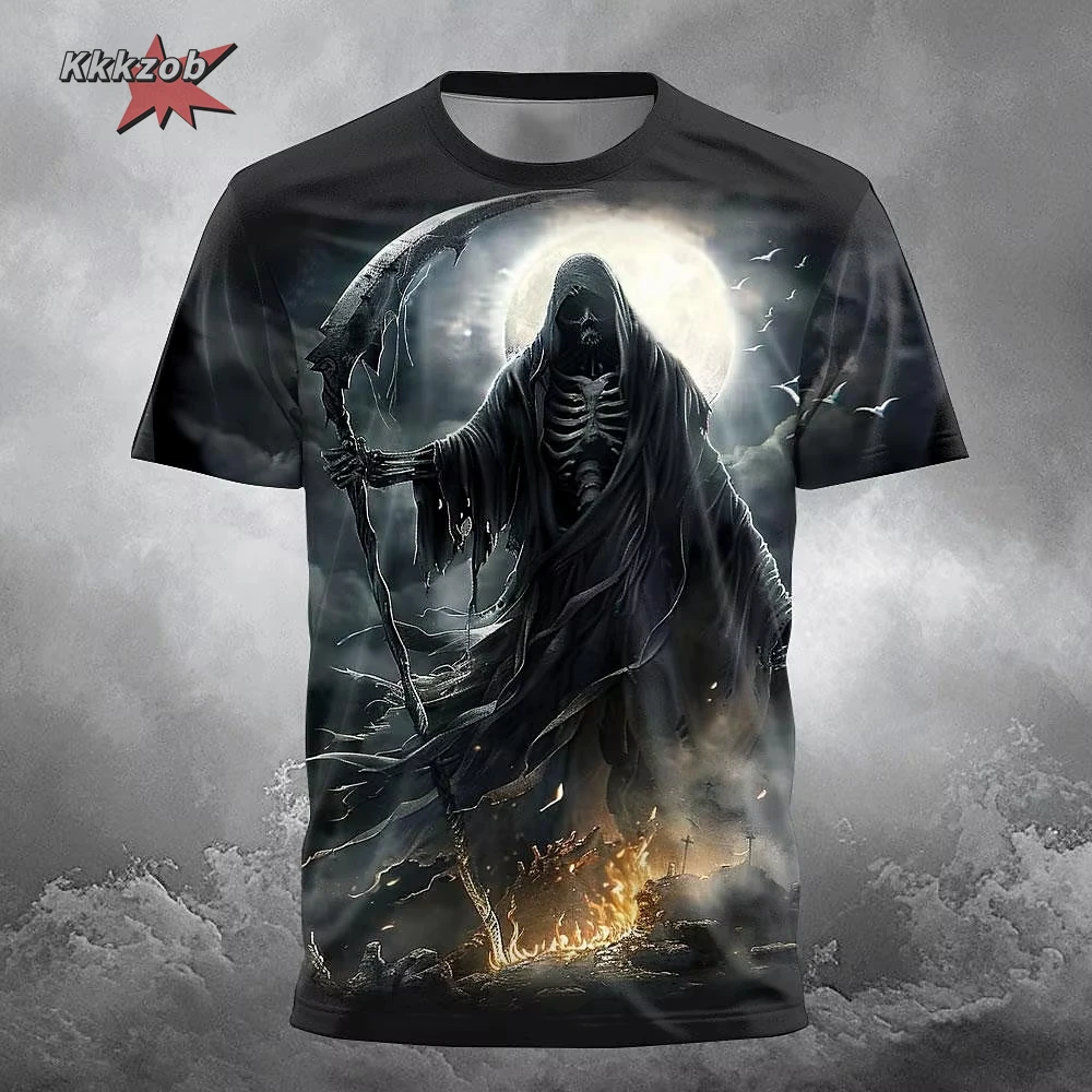 Gothic Skull T-Shirt - 3D Printed Casual Short Sleeve Top