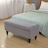 Elastic Storage Stool Cover Polar Fleece All-inclusive Ottoman Covers Rectangle Bedroom Dust Footstool Slipcovers Bench Case 4
