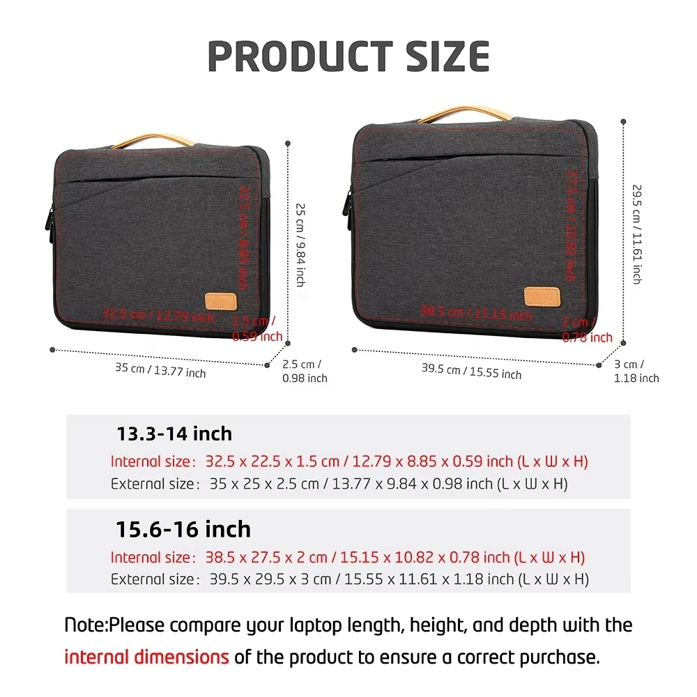 Universal Protective Laptop Sleeve with Handle – Fits 13 to 16 Inch Notebooks