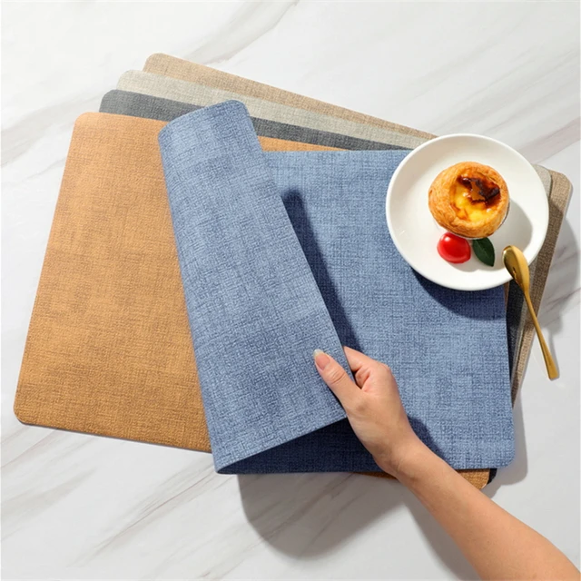 Double-layer leather placemat heat-proof mat Home waterproof and oil-proof  dining table mat Hotel heat insulation mat - AliExpress