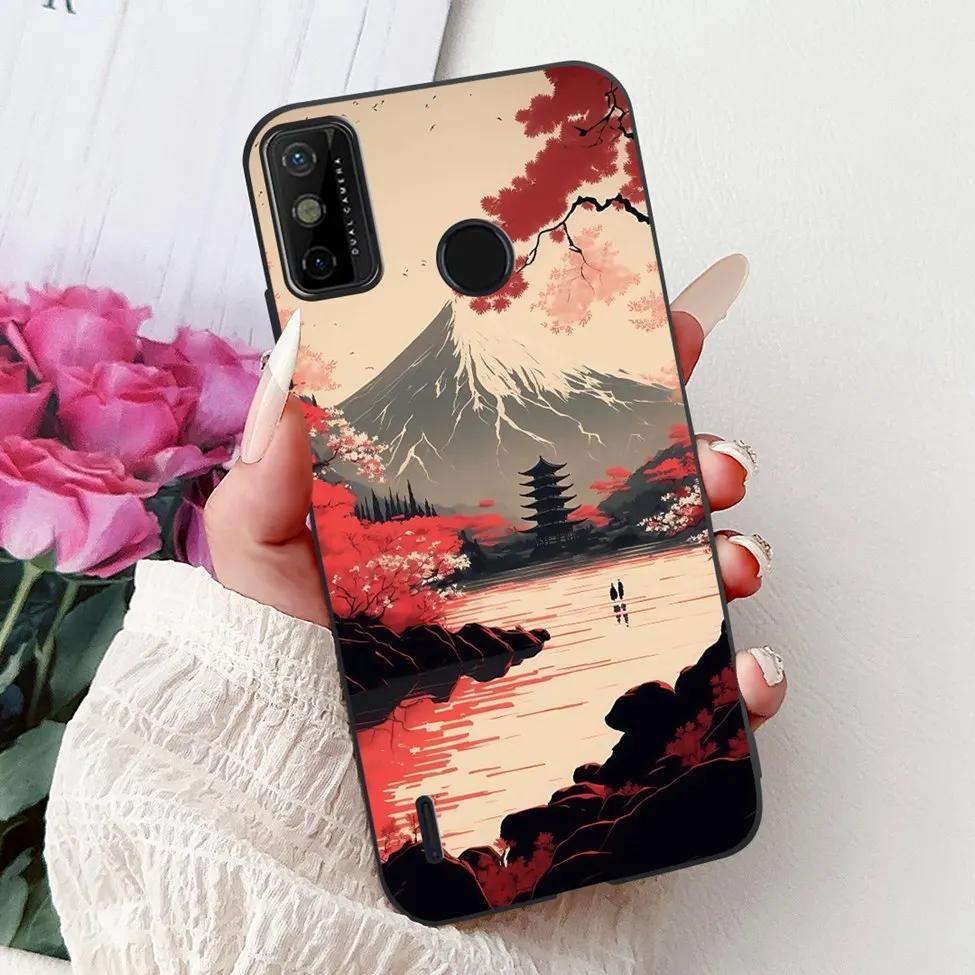 Silicone Cute Floral & Funny Painted Back Cover
