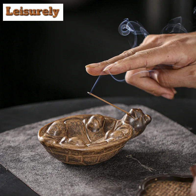 Turtle Plate Incense Holder Vintage Mist Smoking Steamers Incense Burners Aromatherapy Censer Tea Items Accessories Ornaments