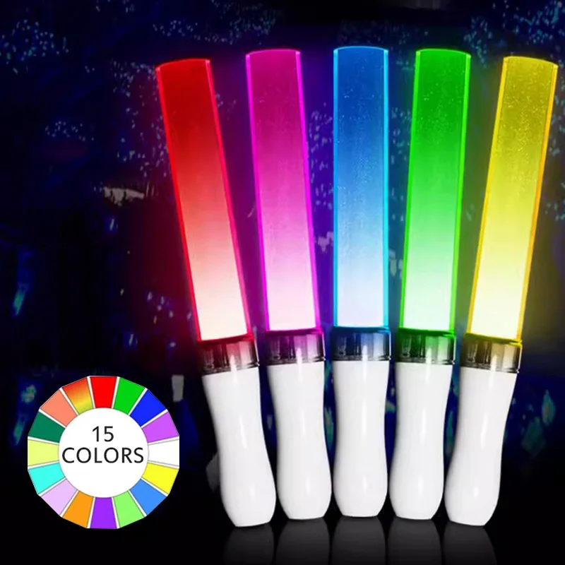 12 Pcs LED Reusable Glow Sticks 15 Color Lightstick With AAA Battery Glow Dark Party Favor Supplies Concert Camping Halloween Christmas New Year Wedding B - View #4