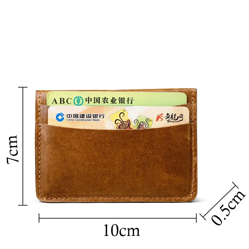 Slim Genuine Leather Credit Card Holder for Men Designer Bussiness Cash Clip