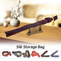 Chinese Style Silks Tote Bags Katana Kendo Bamboo Sword Storage Bag Japanese Katana Protective Pouch Kung Fu Painting Organizer 1