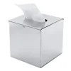 Paper holder elegant chrome car household cube square tissue box container stainless steel carton towel napkin holder 2