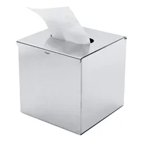 Paper holder elegant chrome car household cube square tissue box container stainless steel carton towel napkin holder 2