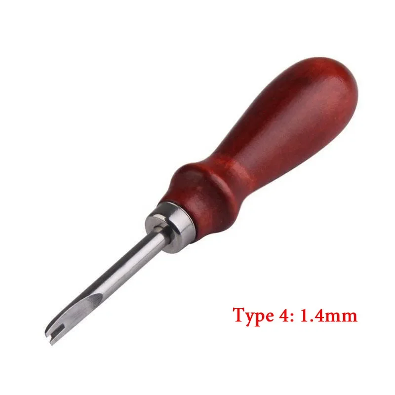 Leather Craft Edge Skiving Beveling Cutting Craft Tools with Wood Handle 1.0/1.2 /1.4 /1.6 mm Practical