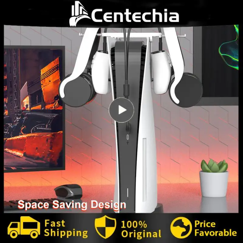 Espositore 2 In 1 Robusto E Stabile Per Ps5/Ps Per Stazione Di Montaggio In Vetro Vr2 Per Ps5/Ps Vr2 Supporto Per Maniglia Bianca Pieghevole