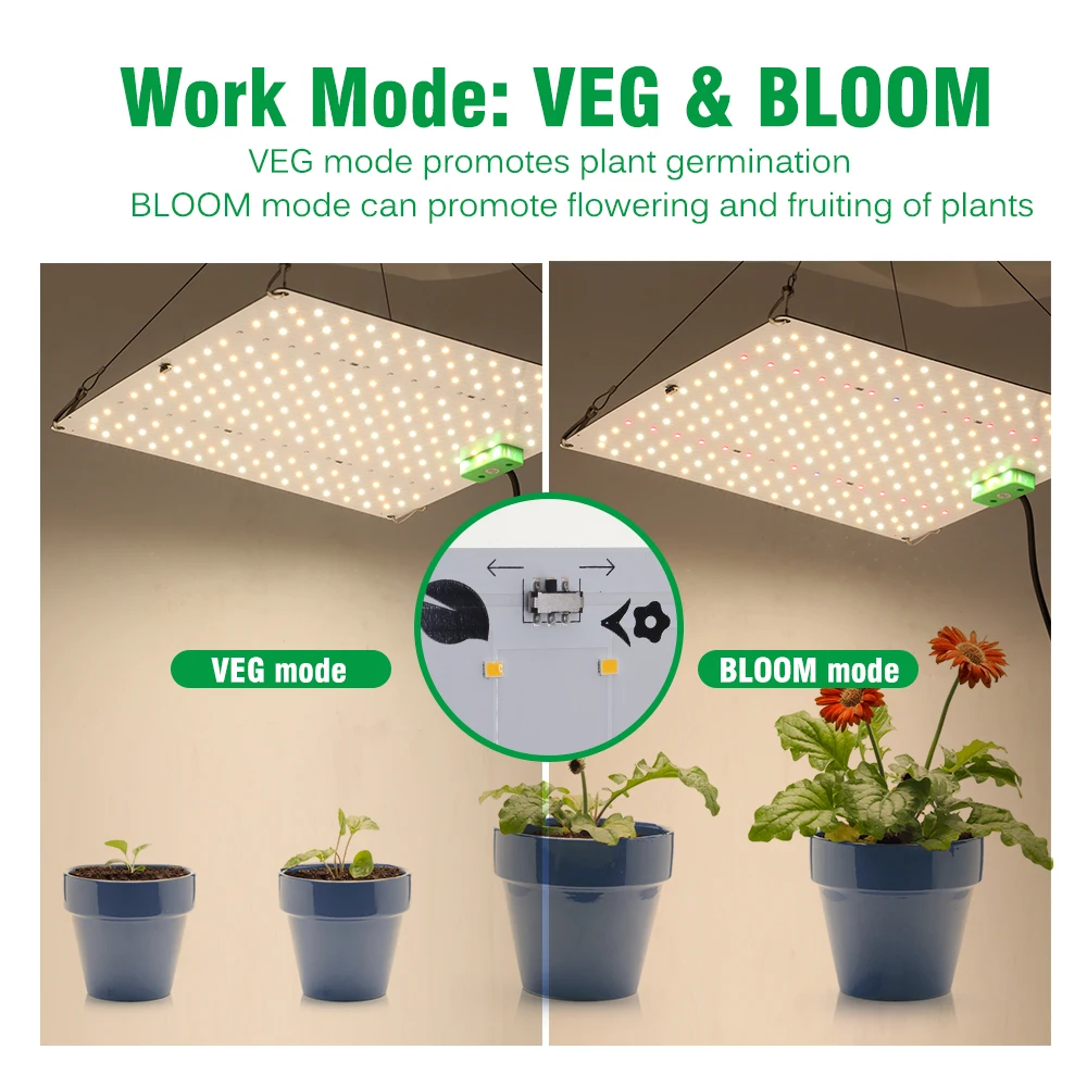 LED-Pflanzenlicht mit Dimmer, Wachstumsmodus mit VEG- und Blütenmodus, Vollspektrum, Hocheffizientes Quantum-Board-Beleuchtungswerkzeug – Detail 3