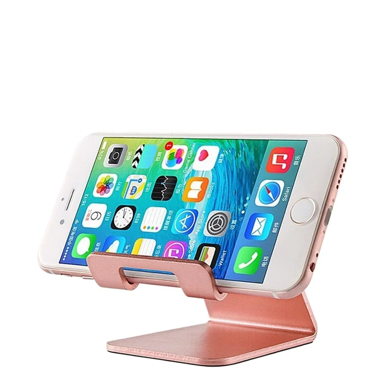 Supporto Telefono Da Scrivania In Metallo Rosa Oro – Design A Linea Unica, Accessorio Multiuso Per Ufficio E Casa - 5