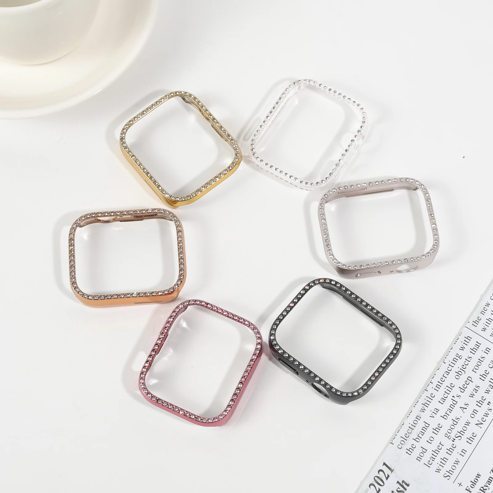 Diamond Case with Strap - All-Around Hollow PC Protective Bumper Frame