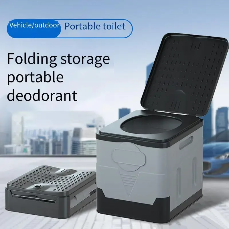 Portable Folding Toilet for Outdoor Camping Potty for Adults Kids Cover Design Seat Toilet Reusable Picnic Car Travel