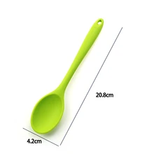  For Better Life 1Pc Soft Silicone Spoon Stirring  Long Handle Tableware Cooking Utensils Ladle Kitchen Accessories 