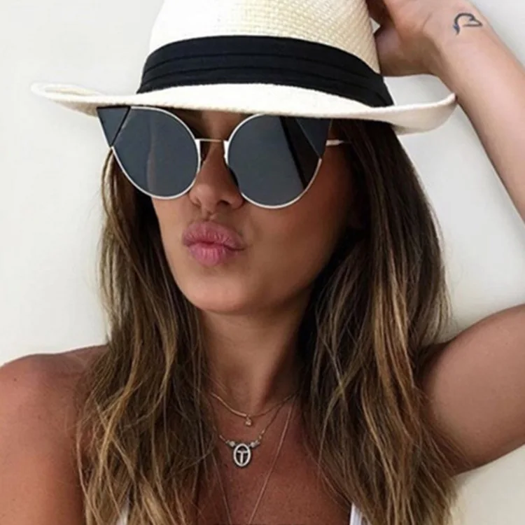 

2023 New Fashion Retro Cat Eye Sunglasses Men Women Round Design Retro Sunglasses High Quality Goggles Gradient Color Sunglasses