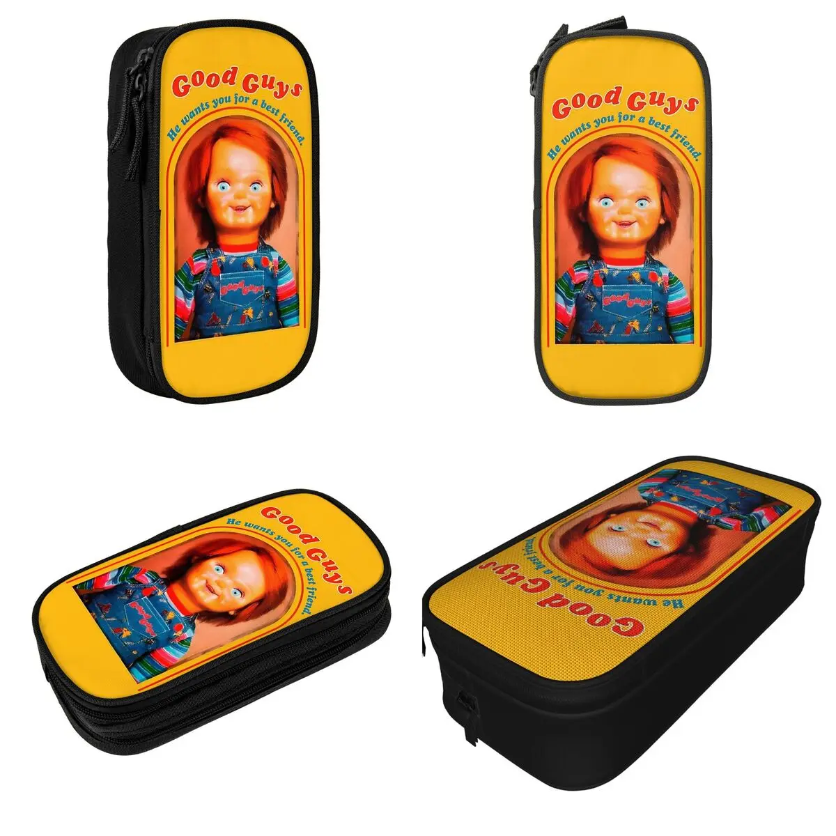 Fun Chucky Good Guys Pencil Case Pen Box Pencil Bags Office Gifts Stationery Kids Big Capacity