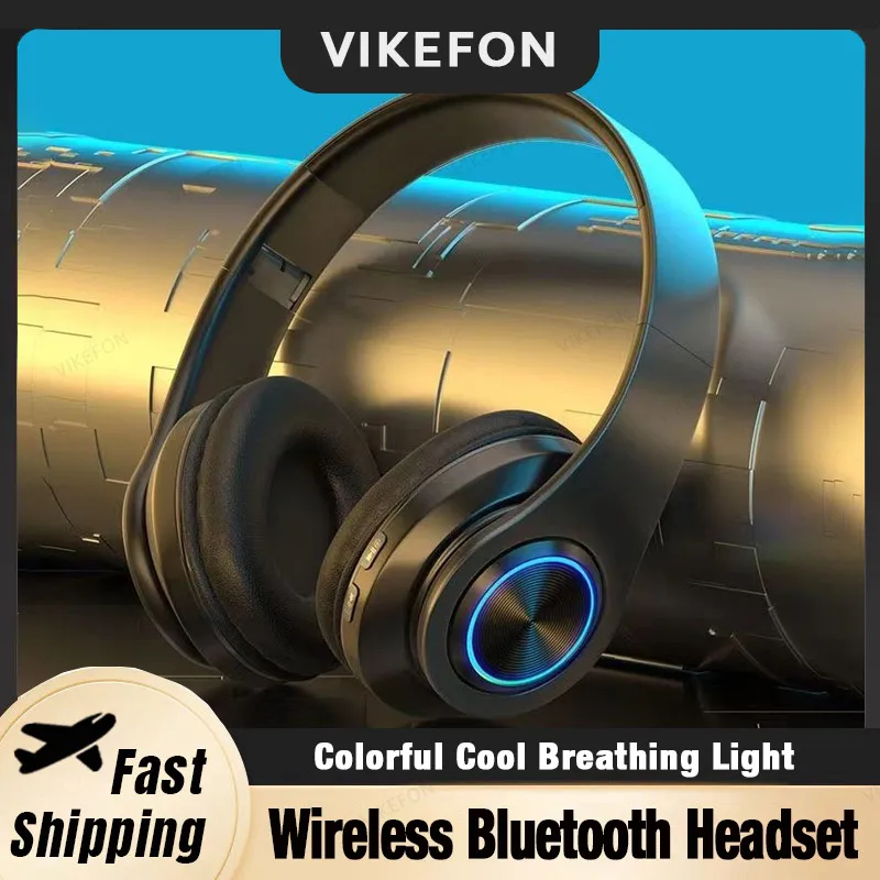 Wireless Surround Sound Bluetooth Gaming Headset with Microphone and Colorful Design