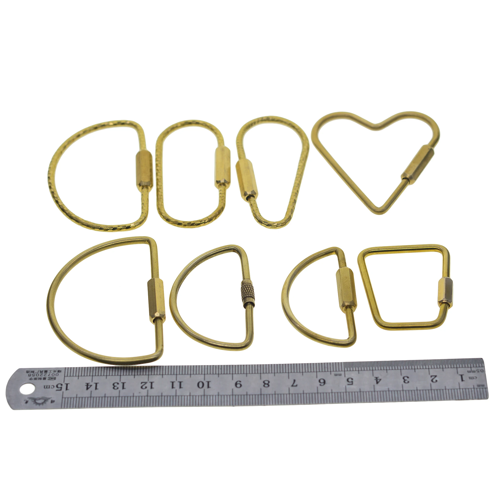 Elegant Brass Oval Hemisphere Heart Drop Carabiner Keychain Gift - 23 Stylish Options