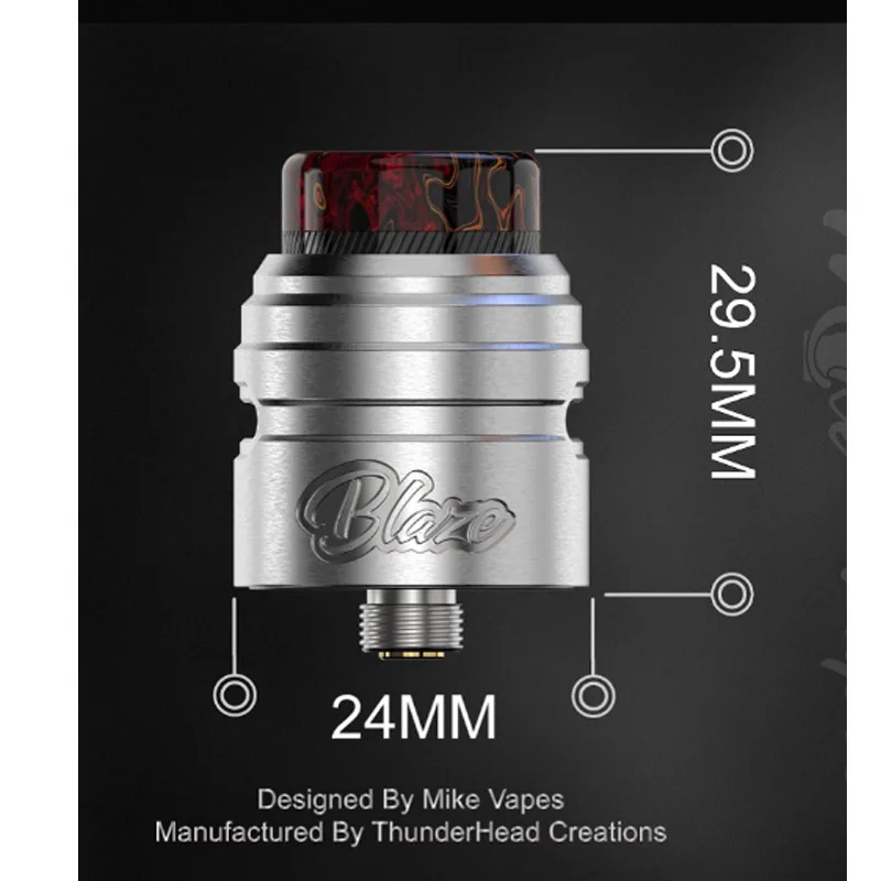 ThunderHead Creations Blaze Solo RDA Tank - Premium Single Coil Vape Atomizer