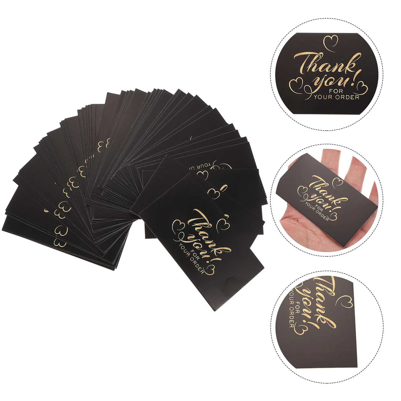 

50 Pcs Thank You Card Shop Accessory Kids Cards Flower Bronzing Bulk Coated Paper Blank Supply Lovely Small Delivery