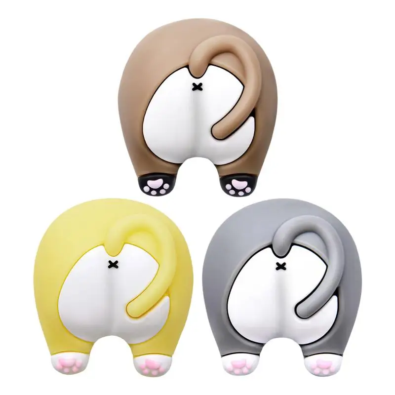 3Pcs cartoon door handle stopper no drilling required sticky wall shock absorber door handle stopper protector