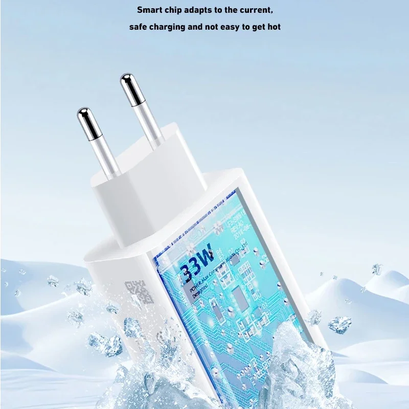 Ultra Fast 120W Charger with EU Plug and 6A Type C Cable