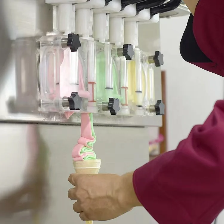 Hard Ice Cream Yogurt Maker Machine For Cone Ice Cream With Motor Core Components For Food Shops