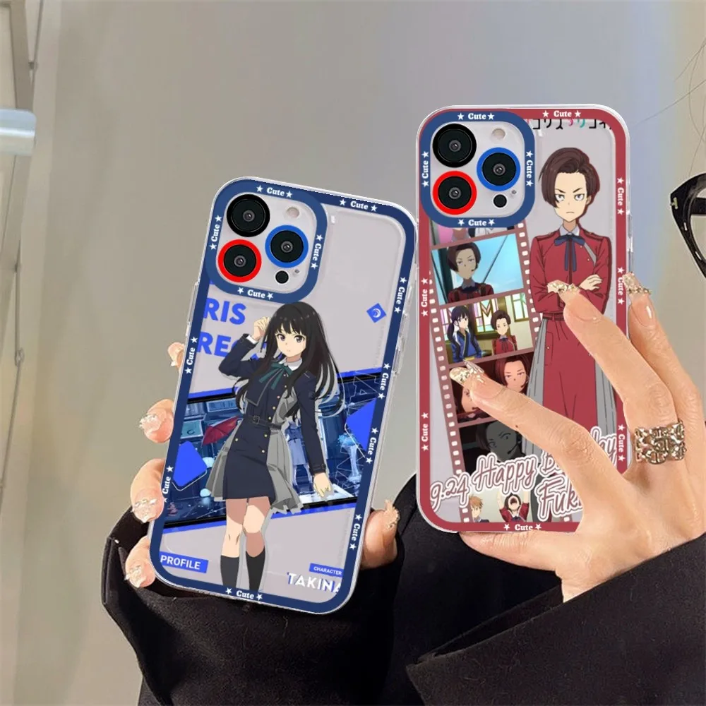 

Anime Lycoris Recoil Phone Case For iPhone 15 14 13 12 11 Pro Max Mini X Xs XR Transparent Case