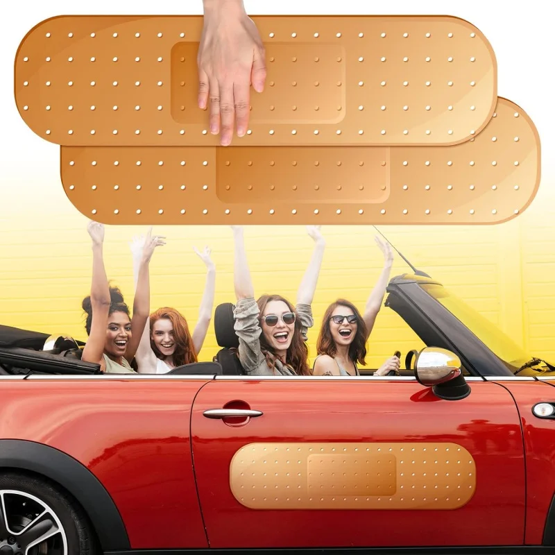 Large Bandage Vinyl Decal - 24x6.3 Inch Funny Car Dent Cover Sticker (Green)