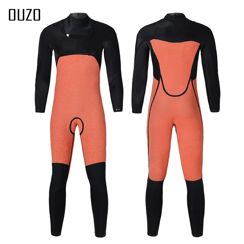 Wetsuit 5/3Mm Men's One-piece Long-sleeved Snorkeling Suit Surf Suit Super Elastic and Cold-proof Thickened Warm Winter Swimsuit