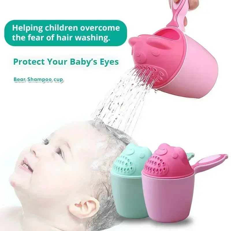 Toddle Shampoo Cup Baby Shower Cute Cartoon Baby Bath Spoons with Protect Kid Eyes Child Washing Hair Cup Kids Bathing Tool