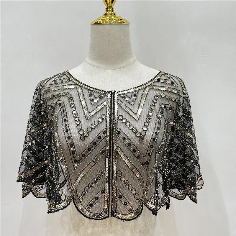 

Shawl Women Outside The Vintage Wind Short Paragraph Shoulders Hundred Thin Section Sequin Dress Beaded Small Jacket