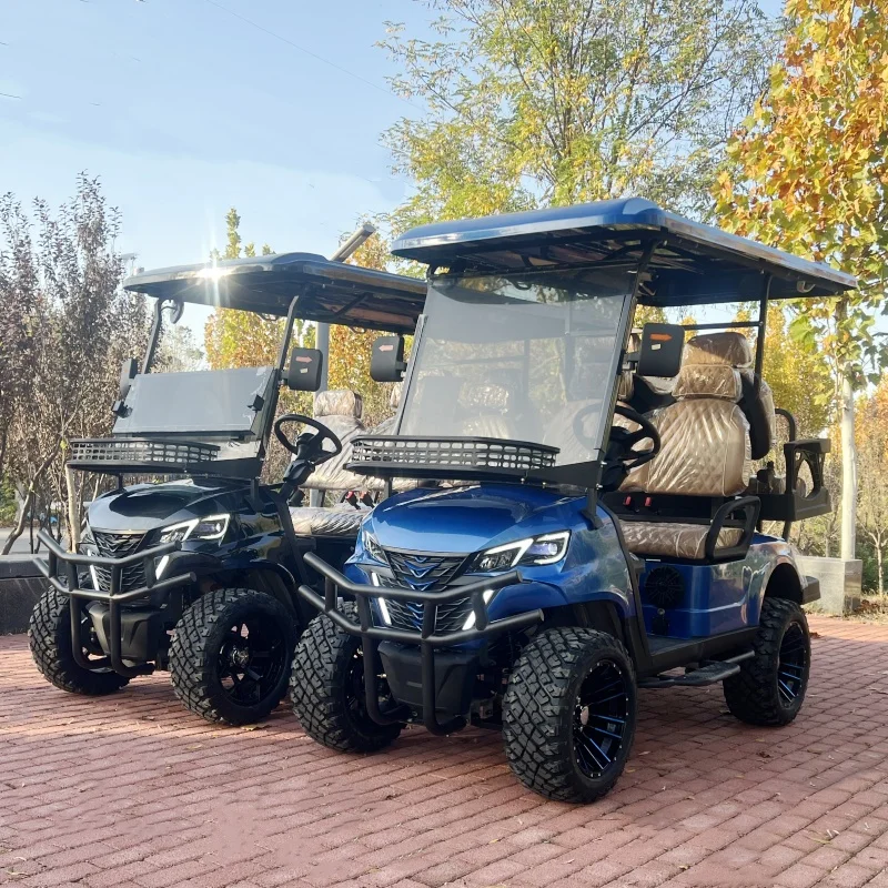 High Quality 4 6 Seater Electric Golf Cart 4000W 5000W Off-Road Scooter Folding Seat Travel 4 Wheel Electric Cart