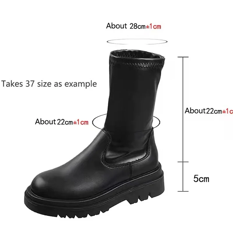 Women Over The Knee High Boots Motorcycle Chelsea Platform Boots 2022 Winter Gladiator Fashion PU Leather High Heels Boots Shoes