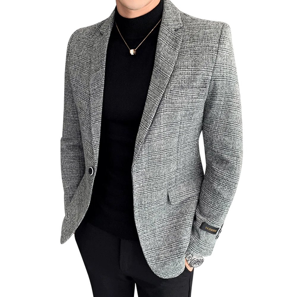 Spring Mens Clothing Slim Single Breasted Blazer Mens Blazers Coats  Spring Mens Clothing Slim Single Breasted Blazer Mens Blazers Coats