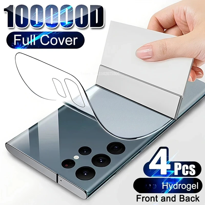 4 stücke Zurück + Vorne Hydrogel Film Für Samsung Galaxy S25 S24 S23 S22 S21 S20 S24 Ultra Plus FE a56 A17 A26 A36 A55 Screen Protector