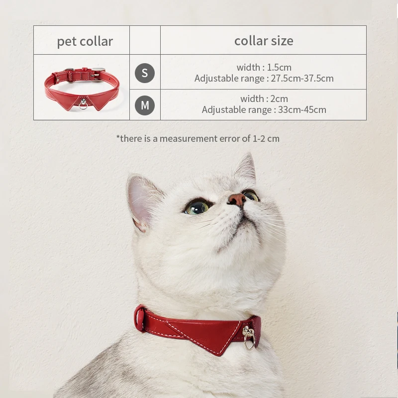 Leather Cat Dog Collars Adjustable fashion Personalized Puppy Kitten