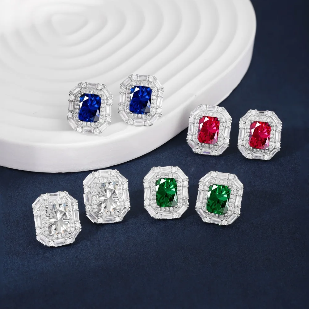 

Женские серьги-гвоздики Karachi из чистого серебра пробы с крупной цветной циркониевой инкрустацией в стиле ретро для роскошного и роскошного ощущения