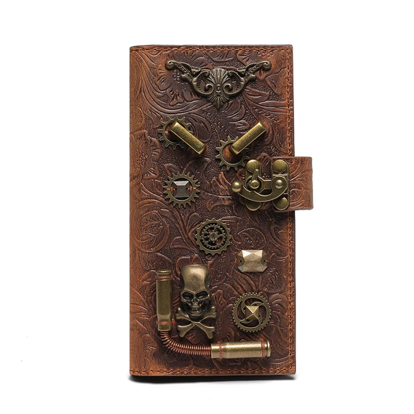 

Steampunk Handbags Gothic Anime Retro Wallet Purse Briefcase Mechanical Card Bag Genuine Cowhide Cow Leather Purse for Woman