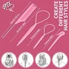4pcs/Set Hair Loop Tool Set 2pcs French Braid Tool Loop 1pc Rat Tail Comb 1pc Elastic Hair Rubber Bands Remover Cutter 4