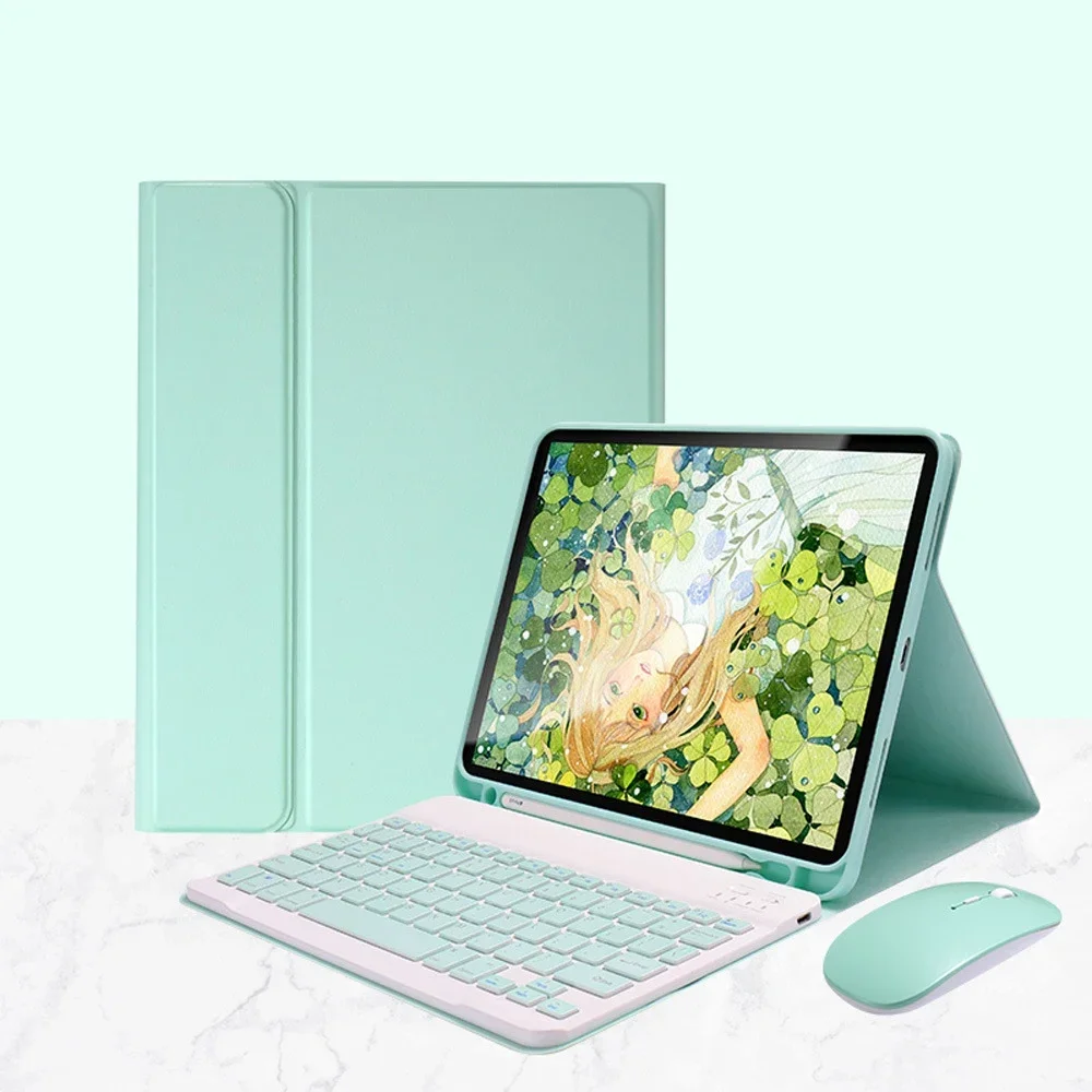 Premium Leather Keyboard Case with Mouse for iPad - Versatile Fit for Multiple Sizes