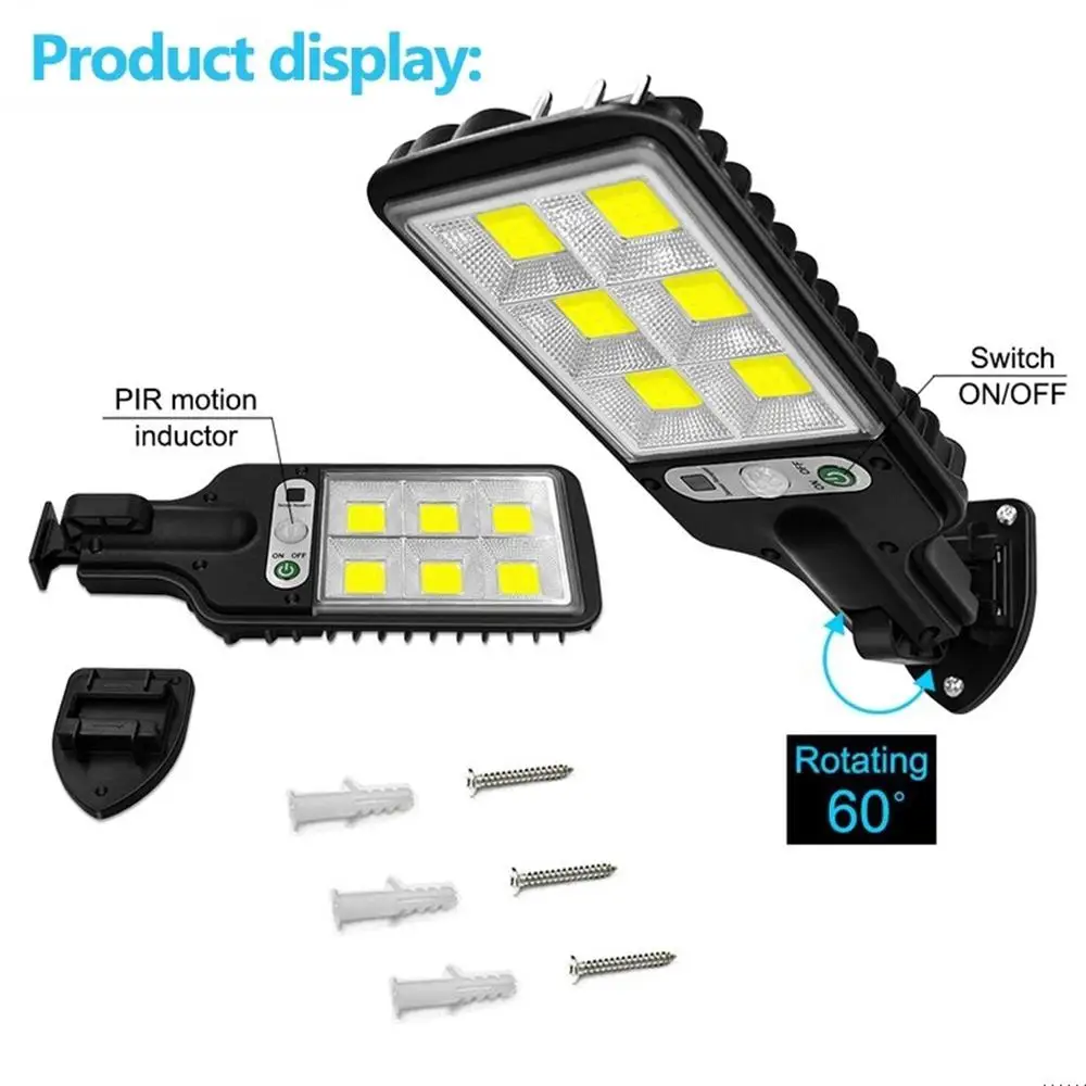 태양광 LED 조명 야외 조명, 990 LED 정원 조명, 대형 태양 전지 패널 램프, 방수 모션 센서, 거리, 1, 2, 3 개 루멘